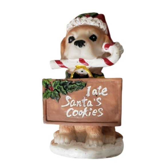 I Ate Santa's Cookies 4.5" Christmas Dog Figurine - Picture 1 of 2